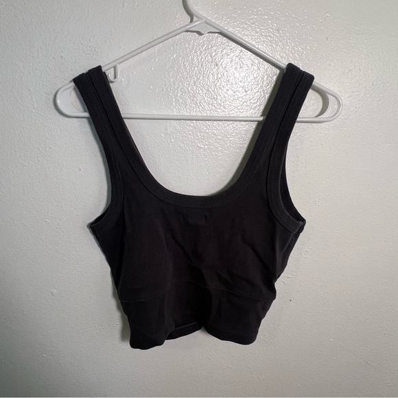 UpWest Cropped Ribbed Layering Tank Top in Soot N222 M - Picture 5 of 10